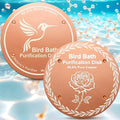 OICEME Bird Bath Purification Disk Pure Copper Outdoor Winter Solar Power Birdbath Deicer Cage Hanging Bowl Metal Warmer Deck Railing Glass Concrete Ceramic Stone Stand Water Rose - color: Copper 2PCS Bird&Rose