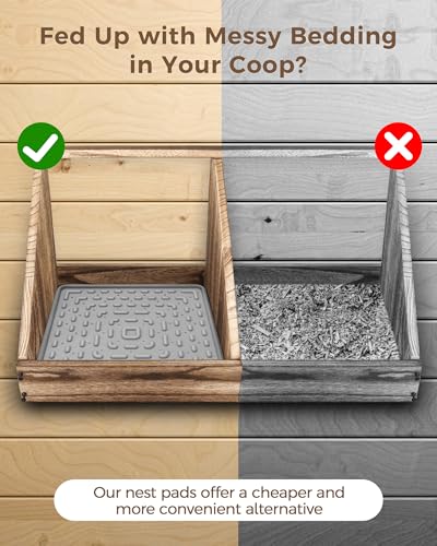 Washable & Reusable Nesting Pads for Chicken Coop - 4Pcs Chicken Nest Mats - Durable 12"x 12" Plastic Nest Box Pads for Egg Laying Hens (Soft, Easy Clean, Premium)
