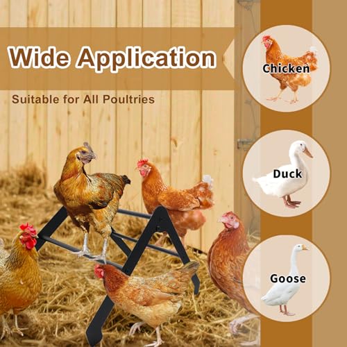 Chicken Roosting Bars, Metal Chicken Perch with Metal Stand, Roosting Bars for Chickens in Coop, Chicken Coop Accessories, Chicken Enrichment Toys