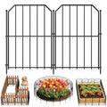 Goovilla Garden Fence, Total 10ft(L) x 24in(H), 10 Pcs, Rustproof Metal | Garden Fencing Animal Barrier, Wire No Dig Fence Panels, Black Decorative Garden Fences and Borders for Dogs,Flower Bed,Patio - size: Square arch
