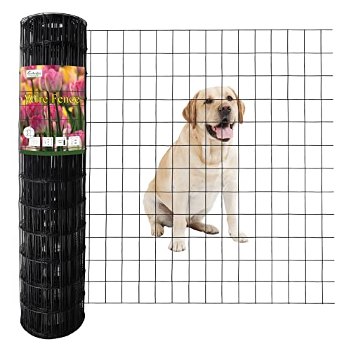 Black PVC Coated Welded Wire Fence 36" x 50' Roll, 2"x3" Mesh, 16 Gauge | Vinyl Coated Garden Fencing, Yard & Pet Barrier, Chicken Wire Fencing, Dog Enclosure Mesh, Vegetable Plant Protector - color: Black, size: 2''x3'' 16GA 36''x50'
