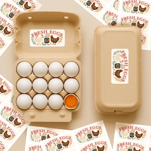 160 Pcs Farm Fresh Egg Carton Labels, Funny Egg Carton Labels Waterproof PET Adhesive Egg Packaging Sticker for Box Container Carton Farm Supplies - color: Funny Style