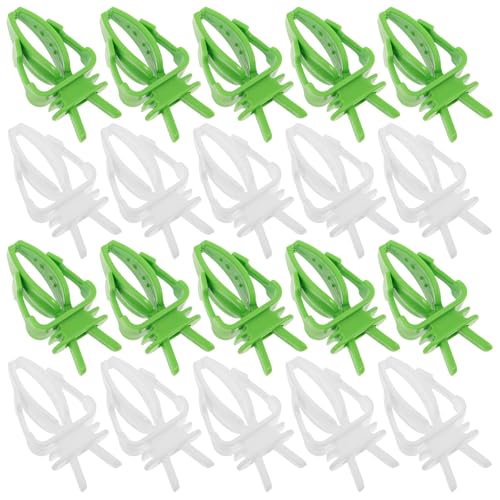 20pcs Bird Cage Food Holder Clips for Budgie and Conure Parrots, Pp Material Vegetable and Cuttlebone Feeders with Smooth Edges for Enriching Pet's Diet