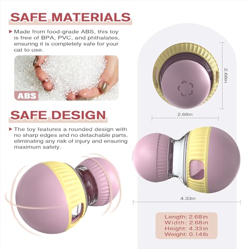 TLKNG Cat Treat Dispensing Toy Kitten Puzzle Feeder & Food Dispenser Ball - Kitty Enrichment Toys for Indoor Cats Kitty Stimulating Tous
