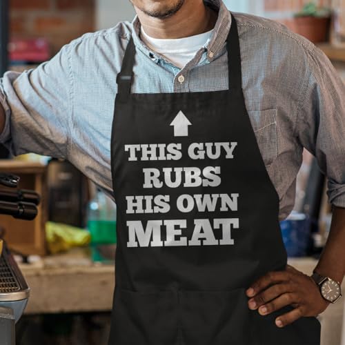 SANDJEST Funny Mens Aprons with Pockets for BBQ Grilling Cooking Grandpa Husband Apron for Birthday Christmas Father's Day - color: Grilling/Bbq 3