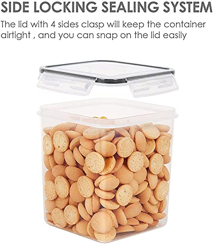 Vtopmart 2.5 L Flour Sugar Storage Containers, 4 PCS, Black | Airtight Seal, Multiple Sizes, BPA Free, Food Grade Material, Dishwasher Safe (Not Lids) - color: Black, size: 2.5L