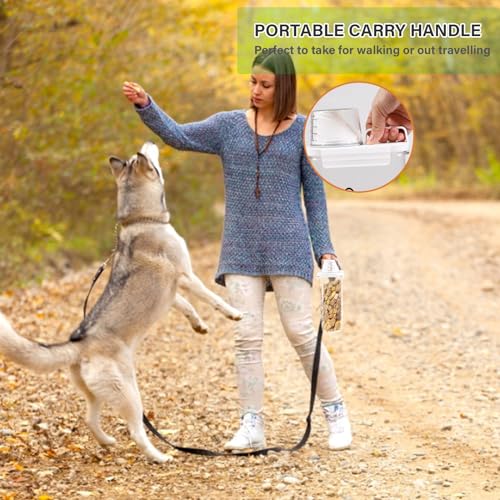 Cat Food Storage Container Small |3lb/2.5 L Clear Plastic Cat Food Treats Container Airtight with Measuring Cup|Portable Pet Food Containers Ideal for Travel| Easy Pour|BPA Free - color: Cat Food