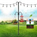 Shepherds Hooks for Outdoor,113 inch 4 Hooks Heavy Duty Adjustable Bird Feeder Pole for Hanging Plant Baskets, Lantern, Hummingbird Feeder Garden Plant, Hanging Wedding Decor,Wind Chimes - size: 9 FT
