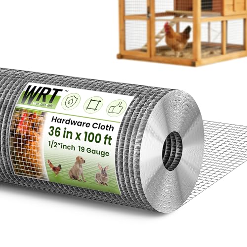 1/2 inch 36inx 100ft Hardware Cloth Chicken Wire Fencing 19G, Hot Dipped Galvanized After Welding, Wire Mesh Roll, Garden Fence, Poultry and Rabbit Barrier, Outdoor Metal Fencing - size: 1/2inch 36"x100'