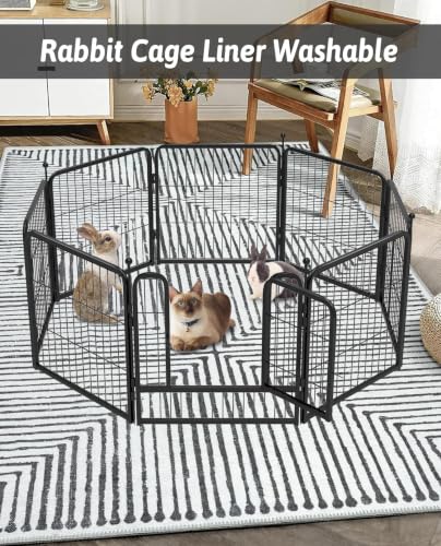 BNOSDM 91" X 63" Washable Bunny Cage Liners Large Rug for Rabbits Large Non Slip Pad for Bunnies Resuable Rabbit Liner for Chinchillas Cats Guinea Pigs Ferrets Dogs - size: 91" X 63"