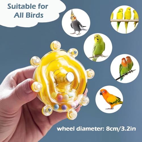 2pcs Bird Toys for Parakeets, Colorful Spinner Wheel (Rondom Color) | Interactive Enrichment Toy Create Soft Rustling Sounds When Spinning, Safe for Chewing to Meet Birds' Gnawing Instincts - style: 2pcs