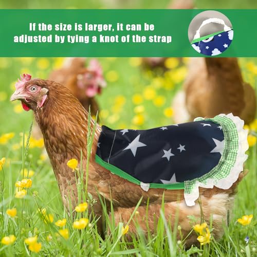 9pcs Chicken Saddle for Hens, Chicken Aprons for Hens Waterproof Printed Hen Saddle Chicken Vest Jacket Clothes for Poultry Back Feather Protection Protector Supplies Fits Small Medium Hen Accessories