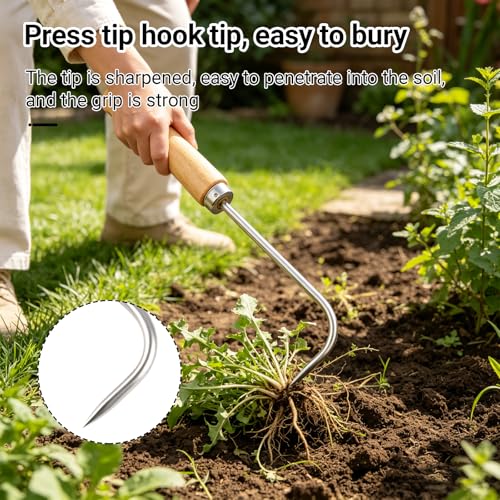 Crack Weeder Hook Crevice Weeding Tool Single Claw Root Hook for Outdoor Garden Digging Cultivator Weed Remover Potted Landscape Maintenance