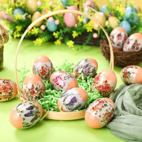 Fullhawl 48 Pcs Heat Shrink Sleeve Decoration Easter Egg Wraps Egg Packaging Pysanka Pysanky Pattern Stickers for Party Decoration (Decoupage) - style: Decoupage