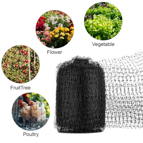 NONMON Bird Netting Deer Fence Netting 5 x 100FT Heavy Duty Garden Netting | Protection Net for Chicken Coop, Protect Fruit Trees, Plants and Vegetables Against Birds, Deer, Squirrels and Other Animals - size: 5 x 100ft - 1 Pack