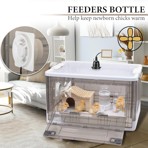 Chick Brooder,Fan Ventilation Circulation Design,Brooder Box for Chicks,Brooder Heater Warms up to 15 Chicks(20″x14″x12″) - size: 20″x14″x12″