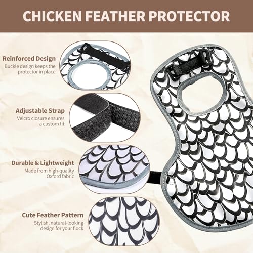 3-Pack Chicken Saddle for Hens, Back Protector Aprons | Adjustable strap design shields hen plumage during mating & flock activity, backyard poultry farm daily accessory