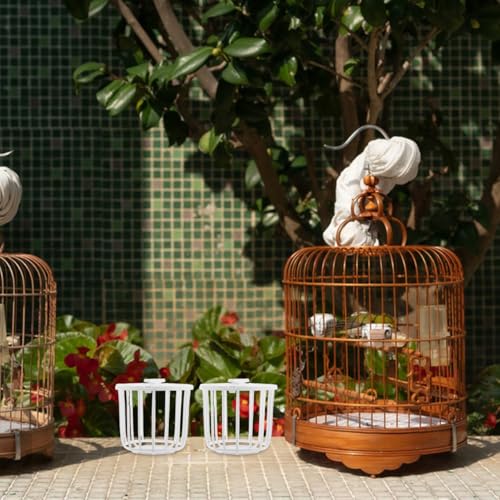 Milisten 4-Pack Bird Nesting Material Holder Plastic Cage Dispenser | Slotted Canary Finch Nest Box Keeps Breeding Fibers Clean - Easy to Hang, Washable Design Fits Small Pet Setups Perfectly.