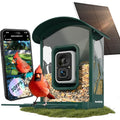 Bird Feeder with Camera, 4K Ultra HD Video with 30fps Live View, 10x Slow Motion, No Subscription, Solar Powered AI Smart Bird Feeder with Camera, 2.4G/5G Wi-Fi, Durable Metal,Bird Lover Gift