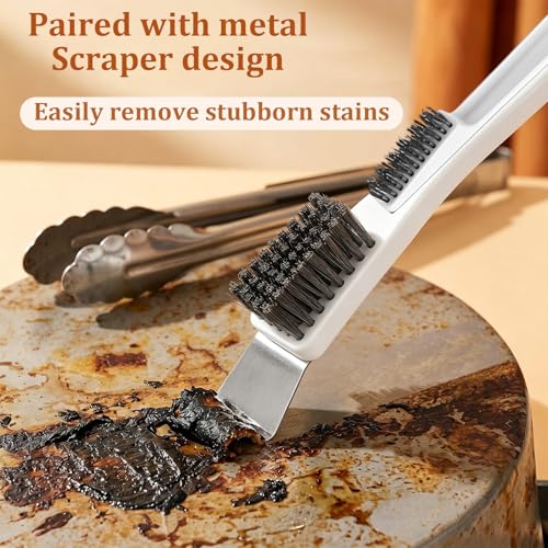 4Pcs Bird Cage Cleaner Brush Kit,Birdcage Cleaning Brush with Long Handle,Bird Cage Accessories Stainless Steel Poop Remover Fork Cleaner for Small Animal Cages - color: set B
