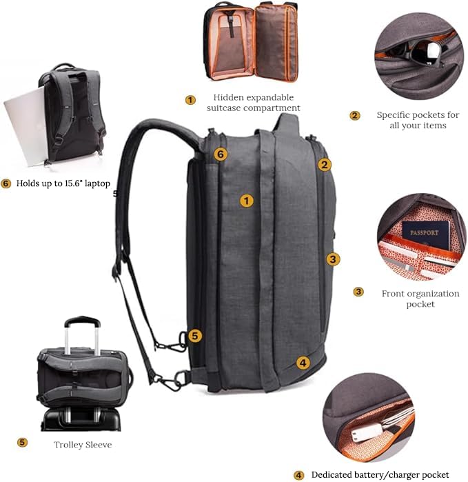 Knack Series 1 Laptop Backpack Fits up to 15 Inch - Knack Bags Carry-On Backpack, TSA Approved, Expandable Travel Backpacks (Savile Gray, Medium) - color: Savile Gray, size: Medium