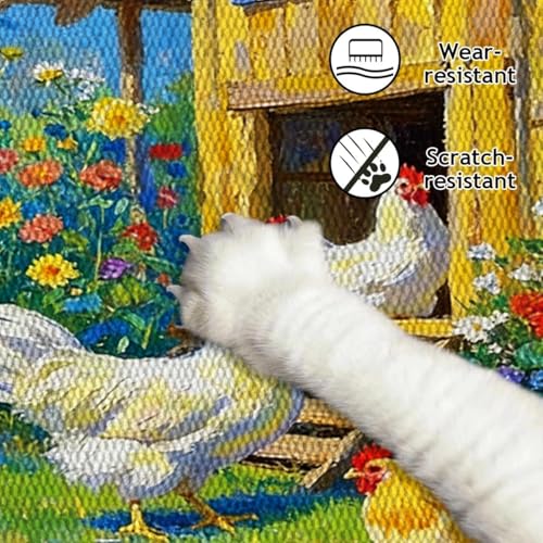 Farmhouse Kitchen Rugs Set of 3, Non Slip Washable Durable Stain Resistant Floor Mat Set,Chicken Flock Garden Pattern Warm Home Decor,Rooster Kitchen Runner Rug 16"X24"+20"X32"+20"X47" - color: Multicolour-chicken Flock Garden