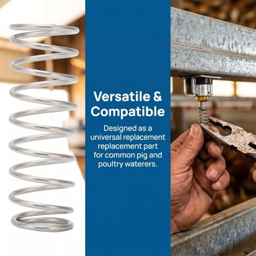 Poultry Nipple Drinker Springs, Stainless Steel, 100 Count, 1.3 in, for Chicken and Pig Waterer Parts