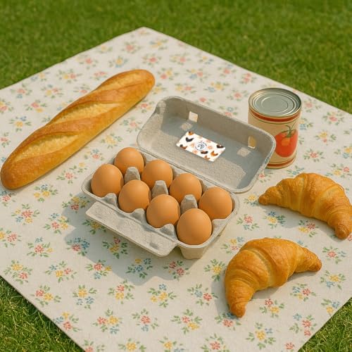 160 Pcs Farm Fresh Eggs Carton Labels, 4 x 2 Inch Rectangular Floral Printed Unwashed Eggs Labels Self-Adhesive Egg Packaging Stickers for Chicken Egg Box Container Farm Supplies - color: Country Style