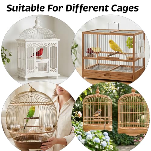 2Pcs Bird Cage Seed Catcher 73'' Adjustable Bird Cage Skirt Cover | Black Stretchy Birds Cages Netting for Round Square Parrot Parakeet Macaw African Cages - color: Black