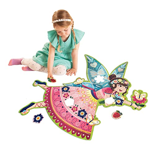 Peaceable Kingdom Jumbo Fairy Floor Puzzle 50 Pieces | A 50-piece floor puzzle that builds focus and patience. Includes storage box with a carrying cord. - style: Fairy
