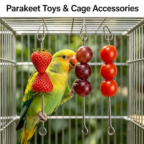 3 Pack Bird Feeders Parakeet Toys Bird Cage Accessories Suitable for Lafeber Nutriberries for Parrots, Foraging & Daily Feeding