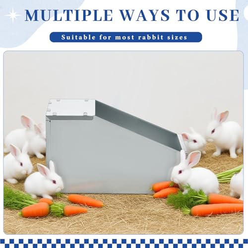 4 Pcs Galvanized Metal Rabbit Nesting Box Bunny Nest Hutch Hideout with Removable Acrylic Floor Breeding Natural Burrow Den Alternative for Rabbit Guinea Pigs Chinchillas (14.5 * 8.5 * 8 Inch) - size: 14.5"L x 8.5"W x 8"H