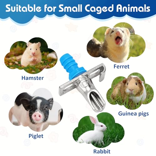 Automatic Rabbit Nipple Drinker Kit, 12 Sets No-Leak Water Nipples | 19FT hose & Installnation Tools，ABS Bite-proof Watering Systerm, Fits for Small caged Animals