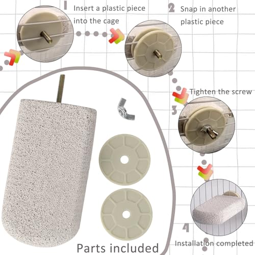 4pcs Bird Perch Stands Foot Claws Trimmer Beak Grinding Stone Parrot Climbing Chewing Toys Cage Accessories for Small Medium Birds Budgies Lovebird Conure (Large) - size: Large