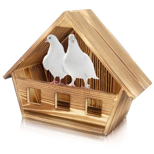 Cedar Mourning Dove Nesting Box - 11.81" x 5.12"x9.45" Bird House, Outdoor Wooden Birdhouse for Doves & Small Birds to Nest, Ideal Garden Decoration