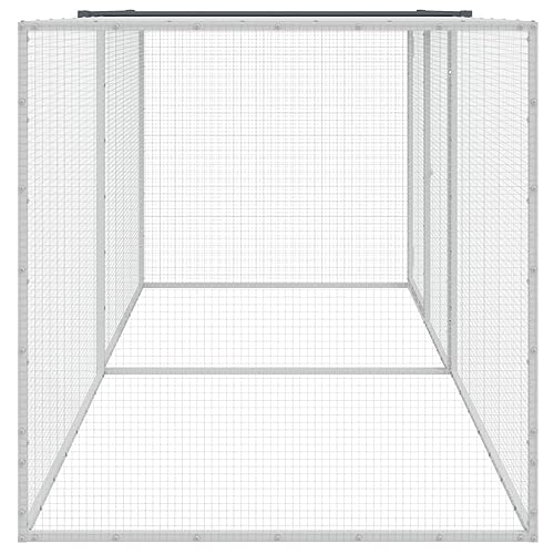 Galvanized Steel Chicken Cage with Roof 79.9"x38.6"x35.4" Anthracite Metal Animal Hutch for Indoor Outdoor Use, Rabbit Coop Duck Pen with Extension Cage and Lockable Door - size: 79.9" x 38.6" x 35.4" (L x W x H)