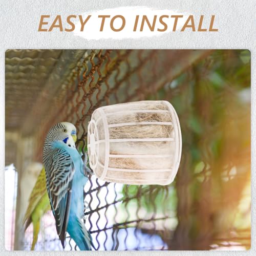 Alasum Bird Nesting Material with Basket Cotton and Jute Bird Nest Material for Parakeet Canary Finch Cockatiel Replaceable Nest Supplies for Birdcage Accessories Indoor Outdoor Use