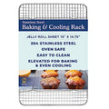Stainless Steel Baking Rack - 10 x14.75 inch Jelly Roll Wire | 100% Stainless Steel, Oven-Safe, Dishwasher-Safe, Heavy Duty Tight-Wire, Sheet Pan Cooling Racks, Easy to Clean, Roasting - size: 10.0" x 14.75" 1-Pack