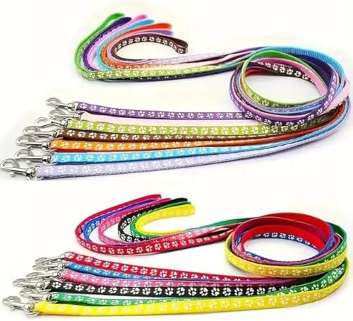 Sky Blue Puppy Collar and Lead Sets, Pawprint Adjustable Kitten Collar for Tiny Little XXS XS Extra Small Breed Pets Dogs Cats - color: Sky Blue