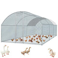 Outvita 19.5 x 10 FT Large Metal Chicken Coop Walk-in Poultry Cage | Waterproof Anti-UV Round Arch Cover and Galvanized Mesh Support Ducks, Rabbits, Hens, Yard, Backyard or Farm Use - size: 234.0"L x 120.0"W x 78.0"H