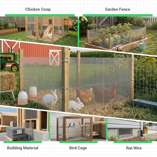Land Guard Hardware Cloth 1/2 Inch 48inx100.1ft 19 Gauge Square Chicken Wire Fence Mesh Roll Raised Garden Bed Plant Supports Poultry Netting Cage Snake Fence… - size: 1/2inch 48inch×100.1ft