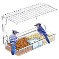 Window Bird Feeders With Strong Suction Cups for Cats,Kids,Acrylic Birdhouse and Water Combo,Clear Bird Feeders for Window Viewing Inside,See Through Window Mount Wild Birdfeeder Gifts for Birds Lover