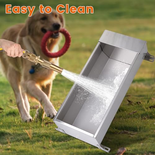 Automatic Dog Water Bowl Dispenser for Large Dogs Outdoor Auto Fill | Stainless Steel Automatic Livestock Water Trough Large Dog Waterer with Float Valve, for Chicken Geese Duck Goat Pig