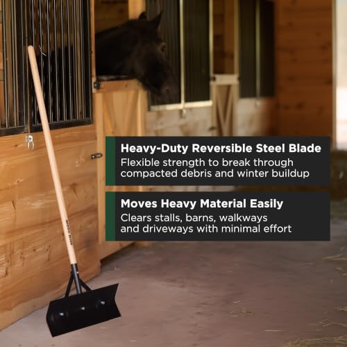 SCENIC ROAD 18" Reversible Metal Blade Scraper 58" Handle USA (SR18) - size: 18-inch Steel