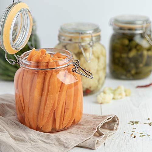 Glass Jar with Airtight Lid 32 oz | Food Storage Jar, Wide Mouth, Leak Proof Kitchen Canister - size: 32 oz