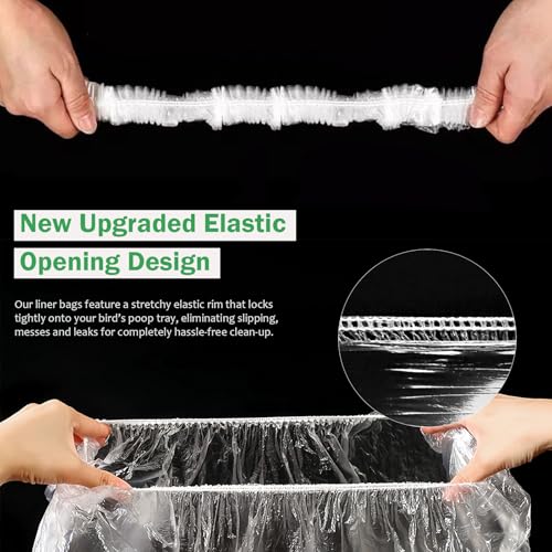 50 Pack Disposable Bird Cage Liners, Clear Plastic, 35x24 Inches, Leak-Proof, Universal Tray Liner Bags for Parrots, Canaries, Cockatiels - size: 35*24inch