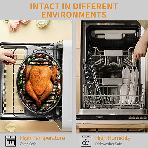 Cooling Roasting Rack with Integrated Feet, Enameled Coating, PTFE Free, Great for Cooking, Drying, Grilling, Dishwasher Safe (10inch*6.5inch) - size: 10*6.5inch