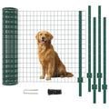Welded Wire Garden Fence, 45.3Inch x 50FT Steel Poultry Fencing | Rust-Resistant Galvanized Animal Barrier Fence with Upgraded Metal Posts for Vegetable Garden, Flower Bed, Lawn, Backyards - color: Green, size: 45.3Inch x 50FT