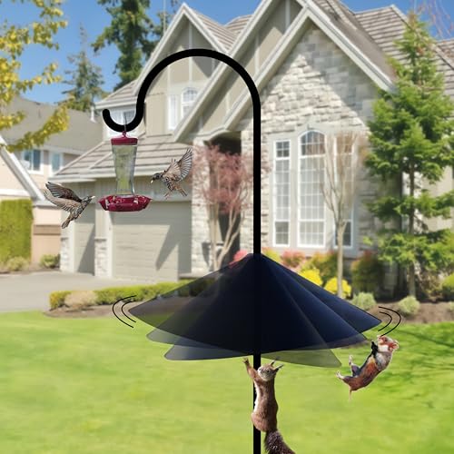 Squirrel Baffle for Bird Feeder Pole - 19 Inch for Shepherd’s Hook, Squirrel Proof Cone (1 Pack, Black) - color: Black