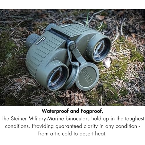 Steiner Military-Marine 8x30 Binoculars – Professional Grade High-Contrast Optics with Sports-Auto-Focus, Floating Prism Shock Absorption, and Heritage Warranty | Sports-Auto-Focus, floating Prism Shock Absorption, heritage Warranty, professional Grade Hi